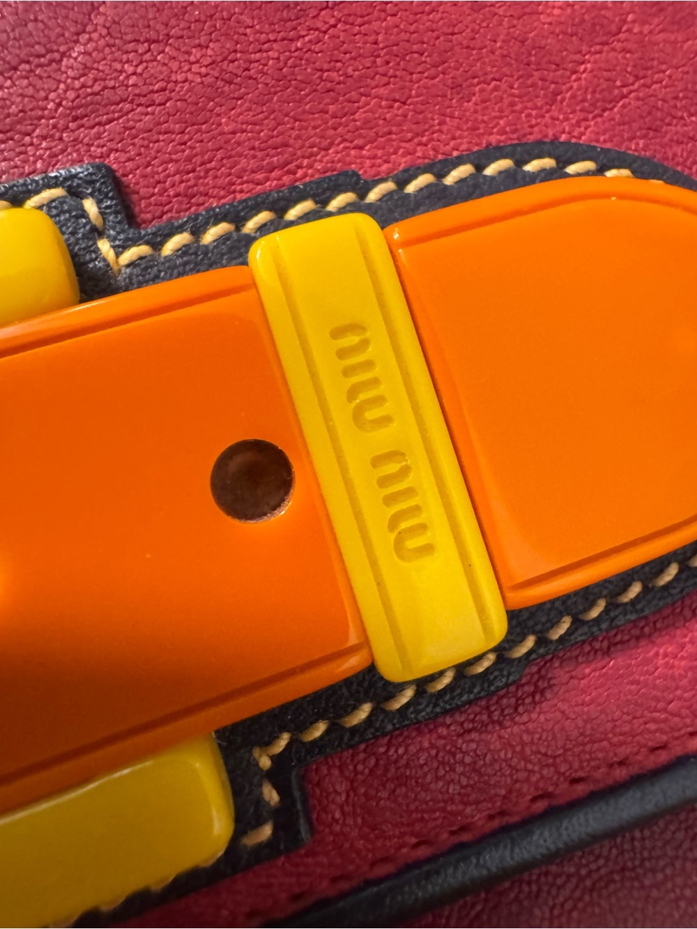Miu Miu Vintage y2k Red Leather novelty Belt Buckle Wallet. - Picture 7 of 16